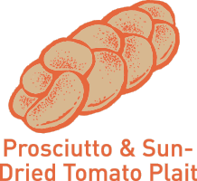 Prosciutto & Sun Dried Tomato Plait